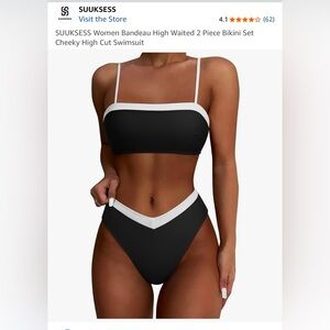 Black and White Women's Bikini Set